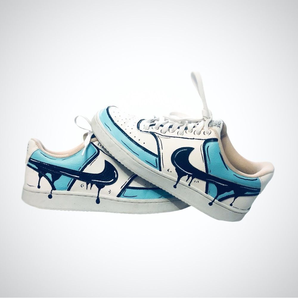 Nike Court Vision Hand Painted Refinished Size 9 Shoes